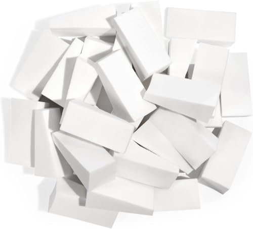 48 Pcs Make Up Schwamm Set, Makeup Schwämme für Foundation Puder, Makeup Schwämmchen Weiß, Powder Puff Blender Sponges, Puderquaste Schminkschwamm für Beauty