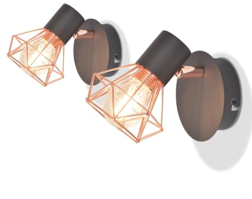 Lauuoeriau Illuminazione, Apparecchi di illuminazione, Lampade da pareteLampade da parete 2 pz con 2 Lampadine a Filamento LED 8 W