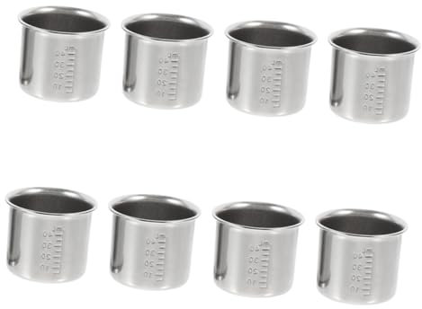 ABOOFAN 8 Tazas Medidoras Graduadas Inoxidable Vaso Medidor Báscula Metálica Para