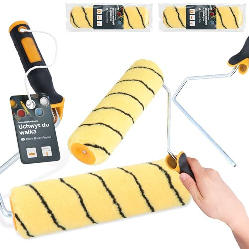 2x Rodillo Pintura 25 cm Recambio Laca Fachadas Pared Soporte Herramientas Pintor Trabajo Renovación Gran Absorción Deslizamiento Suave Acabado Profesional