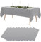 10 Stück 137 * 274cm Einweg Tischdecke, Tischdecke Kunststoff, Tischdecken Rechteckig Party, Wasserdicht und Ölbeständig, für Geburtstagsfeier, Hochzeit, Weihnachten, Esszimmer, Garten (Grau)