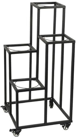 WZSMZKHF Porta Fiori da Esterno Su Ruote, Carrello Portafiori Mobile In Ferro, Scaffale for Bouquet da Fiorista for Balconi, Giardini, Club, Decorazioni for Matrimoni, Nero (senza Secchi)