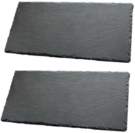 LOLIPPYY 2 Piezas Platos Aislantes para Sushi Unidades Placas Creativas Antideslizantes de Pizarra para Servir Alimentos y Aperitivos Reutilizables y