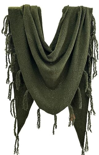 LIUYUYOUGO Mujer Invierno Poncho Bufanda Triangular Con Flecos Para Mujer Estilo Étnico De Gran Tamaño Con Forma De Triángulo Chal Estola Grande Cálida De Lana Con Borlas Capa Poncho Bufandas Su