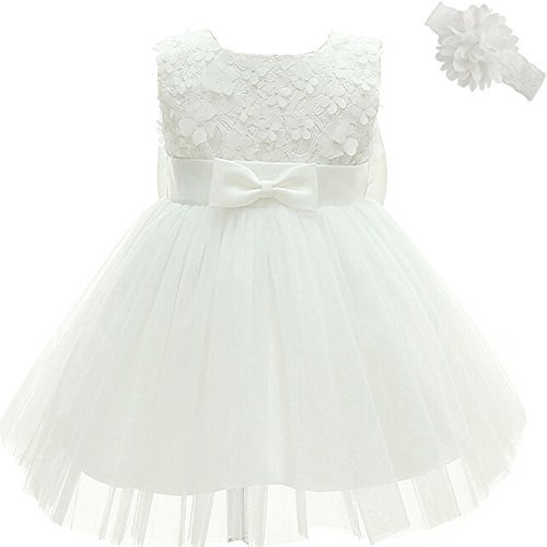 AHAHA Baby Mädchen Prinzessin Kleid Blumenmädchenkleid Taufkleid Festlich Kleid Hochzeit Partykleid Festzug Babybekleidung 24M
