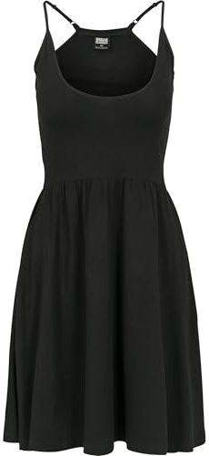 Urban Classics Vestido Mujer con Tirantes Finos Mujer Vestido Corto Negro