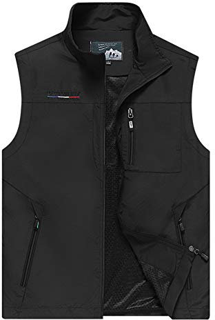 FEOYA Jagdweste Herren Outdoor-Weste Ranger Weste Softshell Weste Sport Weste für Jagd Angeln Camping Hundesport Weste Fishing Gilet-Schwarz-2XL