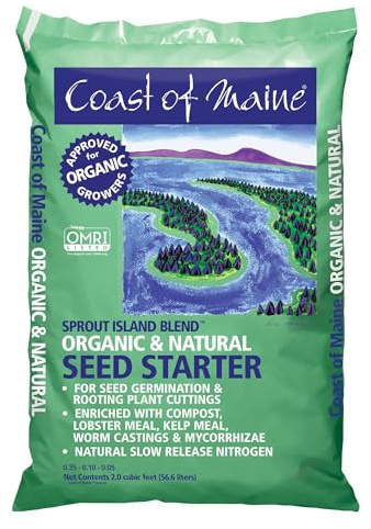 Coast of Maine Organic & Natural Sprout Island Blend Seed Starter - Seed Germination & Root Plant Cuttings w/Composted Manure, Mycorrhizae, Worm Castings & Kelp - Enhanced Drainage (2 cu ft)