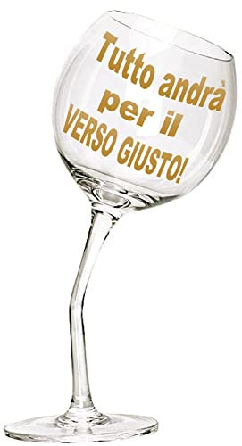 Bombo Bicchiere in Vetro Calice storto per compleanno - 440 ml