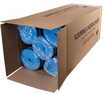 3in1 Vapor Barrier Flooring Underlayment w/Overlap and pre-Attached Tape Strip - Bestlaminate- 2mm - 500sq.ft (Bundle 5 Rolls Each 100 sg.ft.)