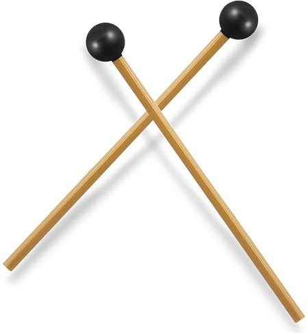 Luomorgo 2 st glockenspiel-klubbor, xylofonklubbor gummi bjällor slagverk, 18 cm trumpinnar för klockpinne, tungtrumklubbor