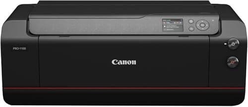 Canon ImagePROGRAF PRO-1100 Impresora Fotográfica Profesional, Sistema de Inyección de Tinta, WiFi, 12 Cartuchos de Tinta, hasta A2, Optimizador de Color, Impresión de Alta Velocidad, Negro