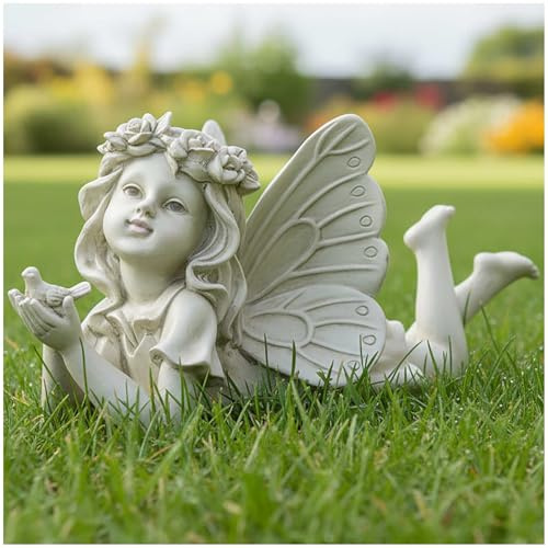 PlentifulHome Garden Fairy Outdoor Statue Decor – Outdoor Patio Lawn Garden Decor and Memorial Gift, Yard Art, Sympathy Gift, 13.5 cm Tall