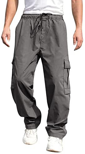 GFPGNDFHG Hosen Herren Jogginghose Jeansoptik Baggy Jeans Cargo Hose Reisverschlusstaschen Weite 34/34