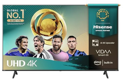 Hisense 55E63QT - UHD 4K Smart TV 55 Pulgadas, Dolby Vision, Escalador IA 4K, Modo Juego Plus, Modo Deportes IA, DTS Virtual X, Control por Voz, Doble Control de Volumen, Auto Ordenación Canales TDT