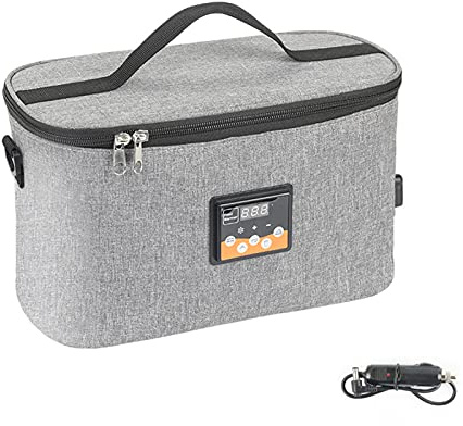 8L Mini Portabel Ugn 12V Matvärmare för Bil Med Digital Display Temperaturinställning, Silikonvärmespole, Aluminiumfoder för Bilresor Camping Picknick, Mjölkvärmarepåse, På