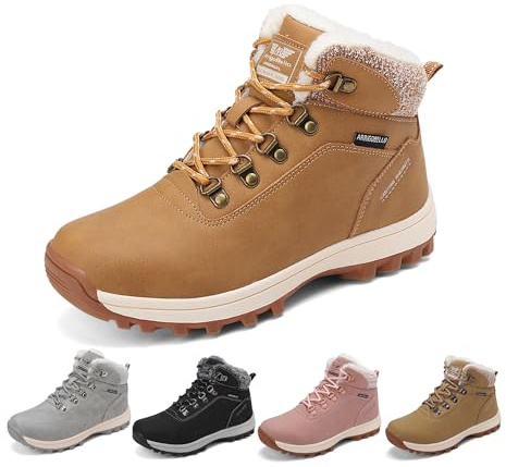 ARRIGO BELLO Scarpe Neve Scarponcini Donna invernali Antiscivolo Comode Caldi Foderati Snow Boots Outdoor Trekking Stivali Taglia 36-41 (Cachi, 40)