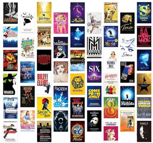 YUZHEDM 50 Pièces Poster Aesthetic, Poster Mural, Affiche Vintage, Deco Cuisine, Affiche Decoration Murale, Papier Couleur, Convient pour Chambre à Coucher, Salon, Bureau, Dortoir, Bureau (Musical)