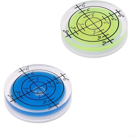 2pcs 32mm Round Bubble Level Acrylic Level Vial 32x7mm High Accuracy Measuring Tool for Carpentry Furniture Machinery Camera LCD Mount Frame Hanging