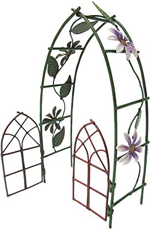Pacific Giftware Enchanted Mini Fairy Garden Accessori decorativi in metallo da giardino pergolato a forma di arco con design floreale 16,5 cm di altezza