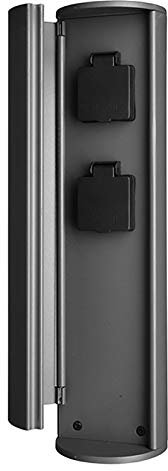 Colonne multiprise verticale de jardin mât 2 prises électriques 230 V IP44 / structure aluminium moulé sous pression IP67