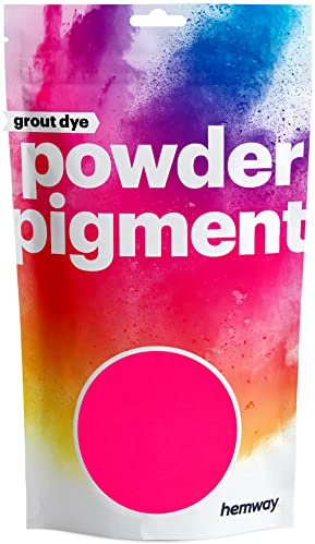 Hemway Grout Powder Pigment UV Fluorescent Hot Pink 50g | Coloured Dye for Grout, Suitable for Kitchen & Bathroom, High Colour Saturation