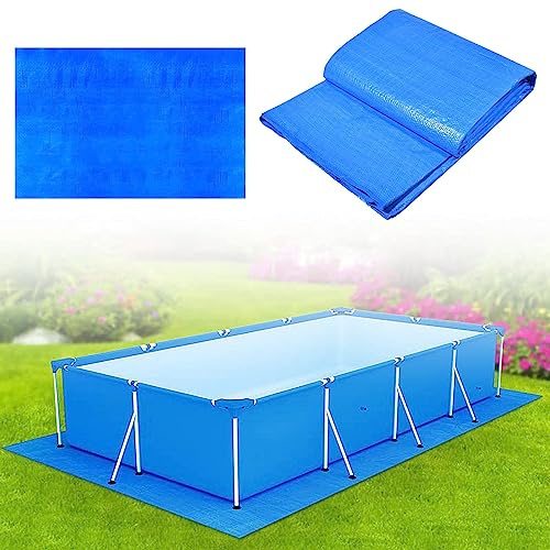 Pool Bodenplane Rechteckige Poolunterlage 300 x 200 cm Bodenschutzmatte für oberirdische Schwimmbecken Bodenschutzplane Poolmatte