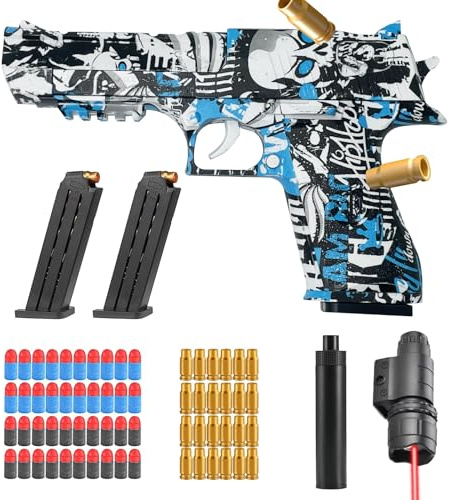 Pistola de Juguete,Pistola de Espuma Blaster,Juguete Pistola,Juguete de Espuma Suave,EVA Juguetes de Tiro de Blanda,para Jugar al Aire Libre,Regalos de Cumpleaños para 14 +