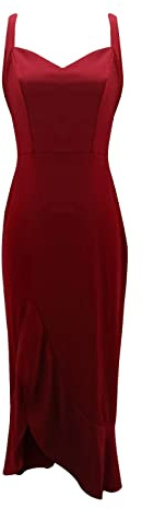 Générique Robe Longue Femme Hiver - Robe Portefeuille Sexy à Bretelles Et Col en V pour Femmes Robe Rose Poudré Longue