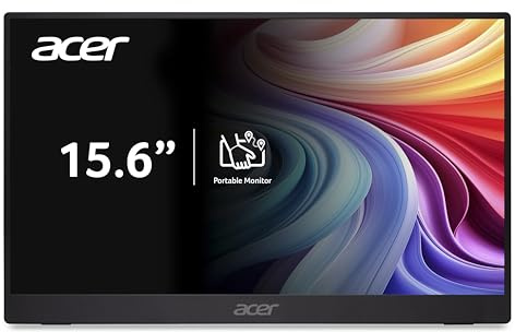 acer Écran Mobile PM161QB1, 15,6 Pouces Full HD Portable, 4 ms, USB-C, Noir