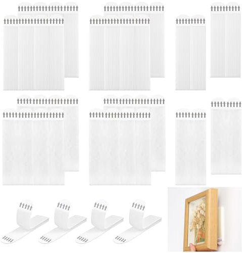 24 Paare Bilder Montage Strips, Poster Strips mit Beidseitig Selbstklebendem, Bilder Montagestreifen - Klebeband Weiß, Bilder Aufhängen Ohne zu Bohren für Poster, Rahmen und Spiegel