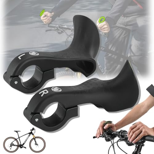 Weploda 1 Paire Poignées de Vélo, Vélo Poignées de Guidon de VTT, Poignées Guidon de Vélo Ergonomique, Poignées vélo avec Protection Antichoc de sécurité, Poignées vélo légères, 21,8 à 22,2 mm(Noir)