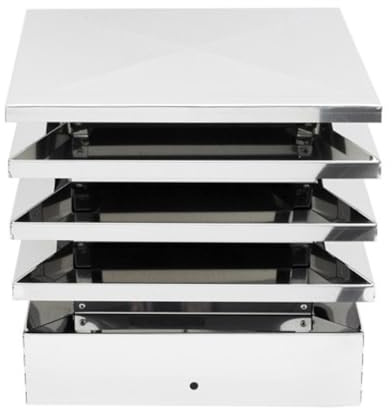 ALLINOX Terminale Architettonico Comignolo Antivento Canna Fumaria Acciaio INOX AISI 304 Fumaiolo Quadrato Per Camino (32x32)