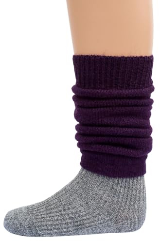 Hirsch Natur, Calentadores de piernas para bebés y niños pequeños, 100% lana, morado, Talla única