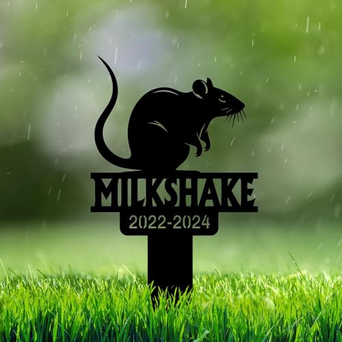 Rat Grave Marker Personalized,Pet Memorial Metal Cross,Outdoor Grave Stake,Remembrance Grave Marker,Pet Bereavement Plaque,Memorial Plaque Sympathy Gifts for Loss of Loved One.