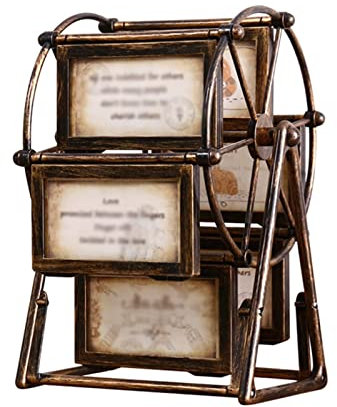 IXMLDAXD Cornice per Foto, Tavolo Rotante con Ruota panoramica Decorazione Fotografica Creativa squisita Cornice for Foto con Cornice for Album Fotografico di Fascia Alta(5 inch)