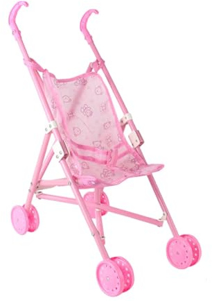 Sharplace Poussette pour Poupée, Poussette pour Bébé, Légère et Facile à Plier, Poussette Jouet avec 4 Roues, Jouet éducatif, Jeu de Rôle, pour Enfants de 3 Ans et Plus