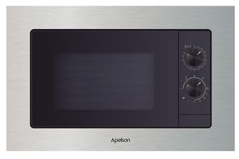 Apelson AMW 2000G X Micro-ondes encastrable 20 l avec grill 800 W, 5 niveaux de puissance, minuterie 30 min, décongélation par poids, installation en colonne 60 cm, plateau rotatif et LED