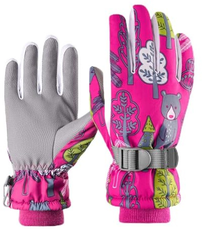 Watreketal Professional Kids Ski Gloves Winter Warm Snowboard Children Motorcycle Riding Waterproof Snow Ski Gloves Men Waterproof Blue