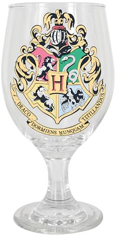 Hogwarts Wappen Farbwechsel Trinkglas - Offiziell lizenziertes Harry Potter Goblet für Wein, Cocktails & kalte Getränke, Neuheits-Harry Potter Themen Party-Dekoration Geschenk 330ml, 11oz