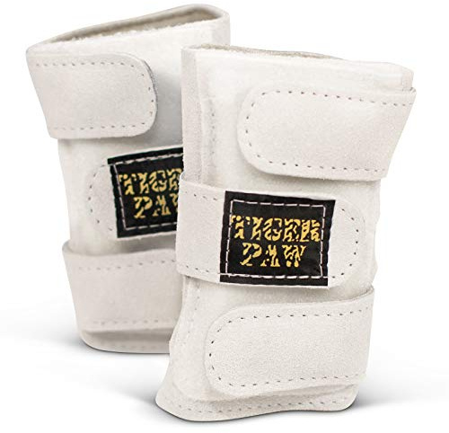 Tiger Paw Authentic Gymnastics Wrist Supports (Sold in Pairs) - Original Competition-Grade Gymnastics Wrist Guards, Wrist Support Braces, Adjustable, Made in USA Hand Wraps (White - Large)