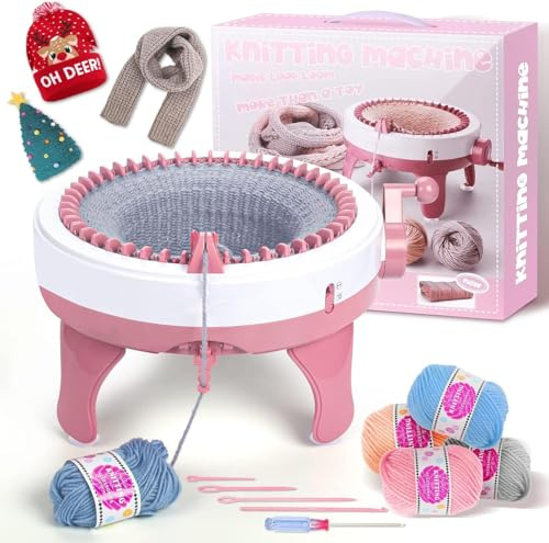 MIAOKE Máquina de tejer, máquina de agujas rotativas de 40 agujas de telar para adultos, juguetes de bricolaje de gran tamaño, tejidos a mano, como sombreros, bufandas, guantes