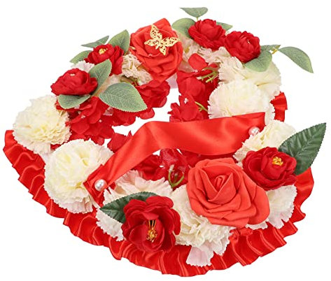 1 Satz Herz-gedenkkranz Künstlicher Trauerkranz Gedenkblume Kranz Zum Unabhängigkeitstag Grve Trauerkranz Für Friedhof Gedenkgrabkranz Herzförmig Grabkränze Blumen Polyester