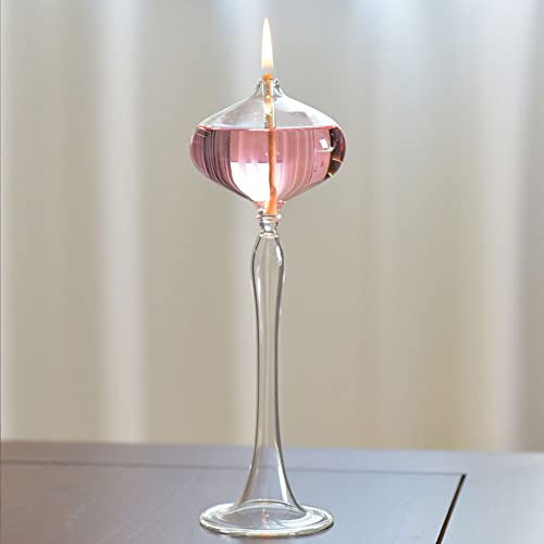 BOZHEN Lampada a Olio per Uso Domestico Senza Fumo Lampada a Cherosene per Interni Lampada a Burro di Illuminazione di Emergenza Decorazione Creativa in Vetro Lampada ad Olio in Vetro Trasparente