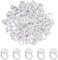 Natuce 100 Pcs Soporte de pegamento para pestañas, Desechables, Anillo de Plástico para Manicura, Tatuajes, Extensiones de Pestañas, Pigmentos,Herramienta de Belleza (blanco)