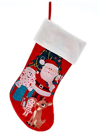 Kurt S. Adler 19 Rudolph & Santa with Tree Stocking Standard