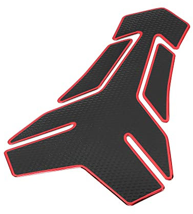 A ABSOPRO Motorcycle Fuel Tank Pad Protector Decal Sticker 3D PVC Rubber Red