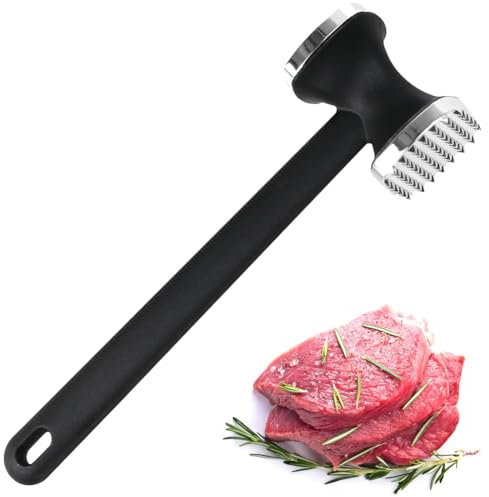 Fleischklopfer, Schnitzelklopfer, Fleischhammer, Fleischklopfer Hammer, Zartmacherhammer, Steakhammer, Meat Tenderizer, Doppelseitiges Fleischklopfer-Werkzeug, Für Steak, Rind, Lamm, Fischfleisch