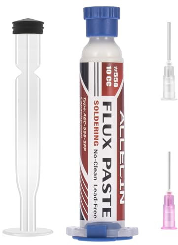 ALLECIN Flux Soudure Sans Nettoyage 10mL Flux de Pâte à Souder Sans Plomb Flux de Pâte à Braser 10CC No Clean Solder Flux Paste à la Colophane AEC-558 pour SMD PCB BGA Électronique (Paquet de 1 pièce)