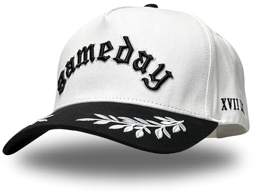Vintage Sport Trucker Hat | Men & Women | Trendy Pickleball Golf Hats Men | American Country Western Cute Cowgirl Caps | Retro Baseball Cotton | Snapback (Gameday | Black)